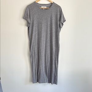 THE GREAT. Gray Dolman Sleeve Midi Dress
